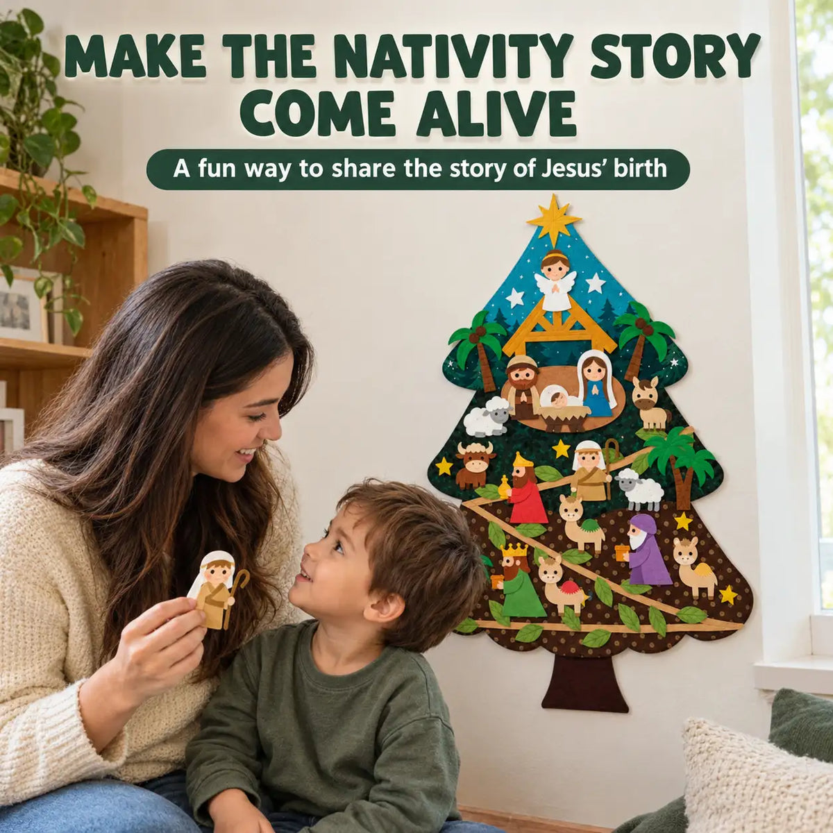 Nativity Felt Christmas Tree